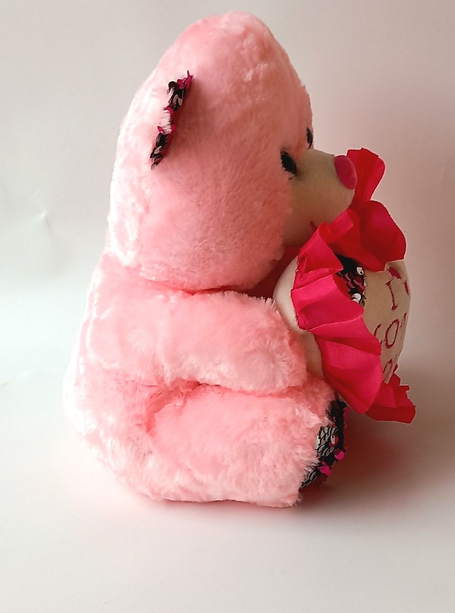 25cm Pink Valentine Teddy Bear With Heart