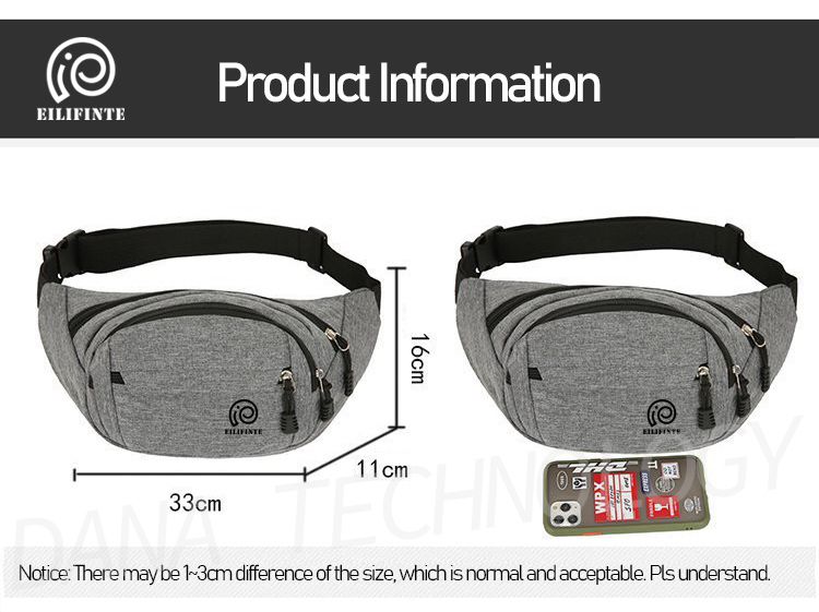B08 Unisex Sports Waist Pack Chest Bag-Dark Grey