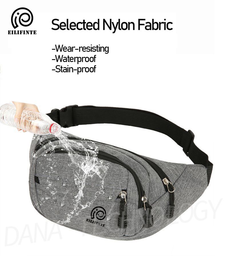 B08 Unisex Sports Waist Pack Chest Bag-Dark Grey