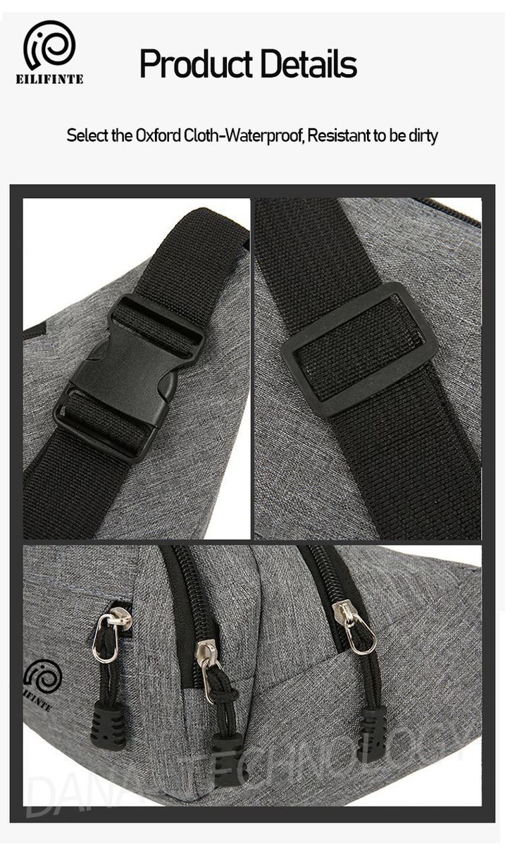B08 Unisex Sports Waist Pack Chest Bag-Dark Grey