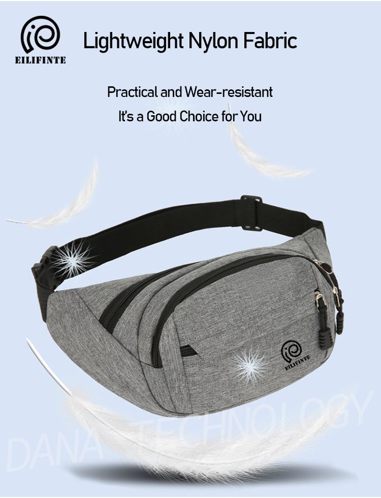 B08 Unisex Sports Waist Pack Chest Bag-Dark Grey