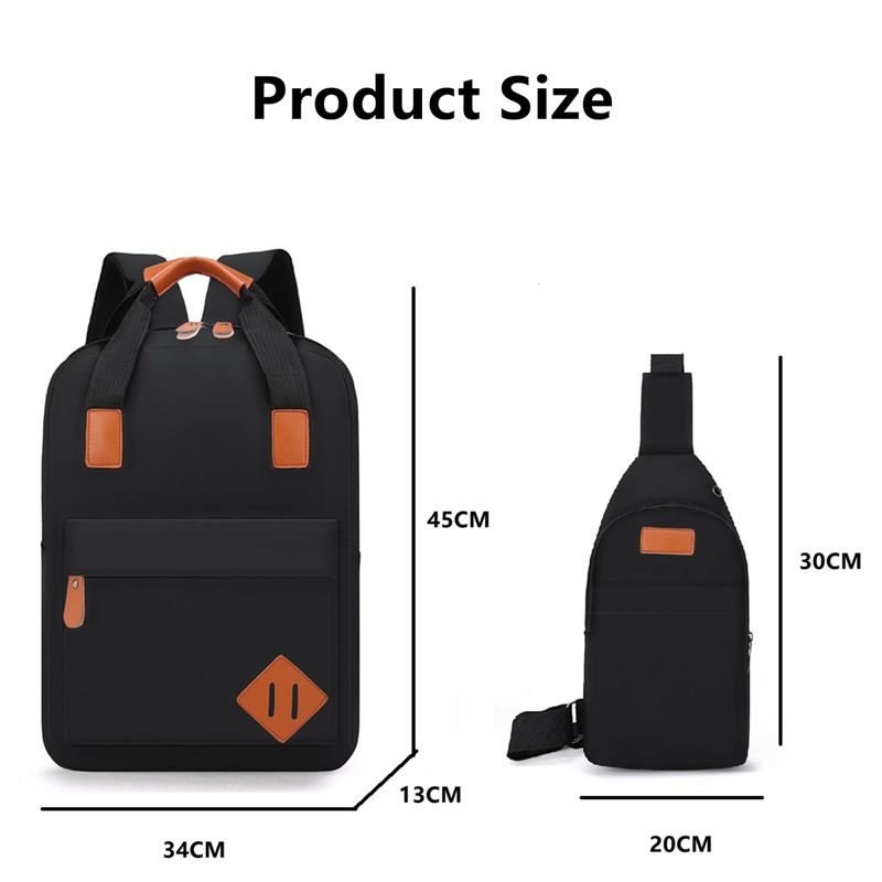 3 In 1 Backpack Laptop Bag Chest Bag Men Bag Satchel School Bag Travelling Bag Purse Wallet