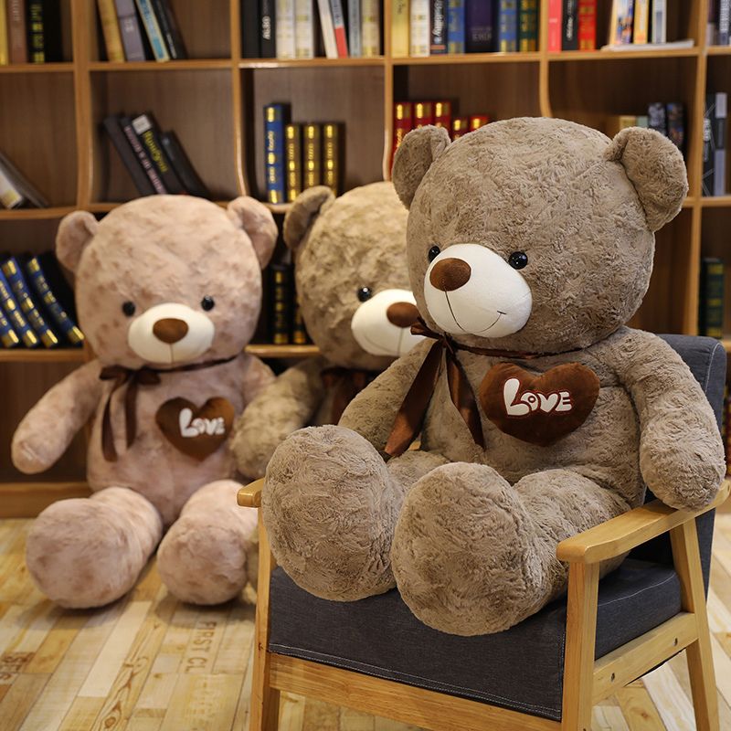1pc Big High Quality 2 Colors Teddy Bear With Love Stuffed