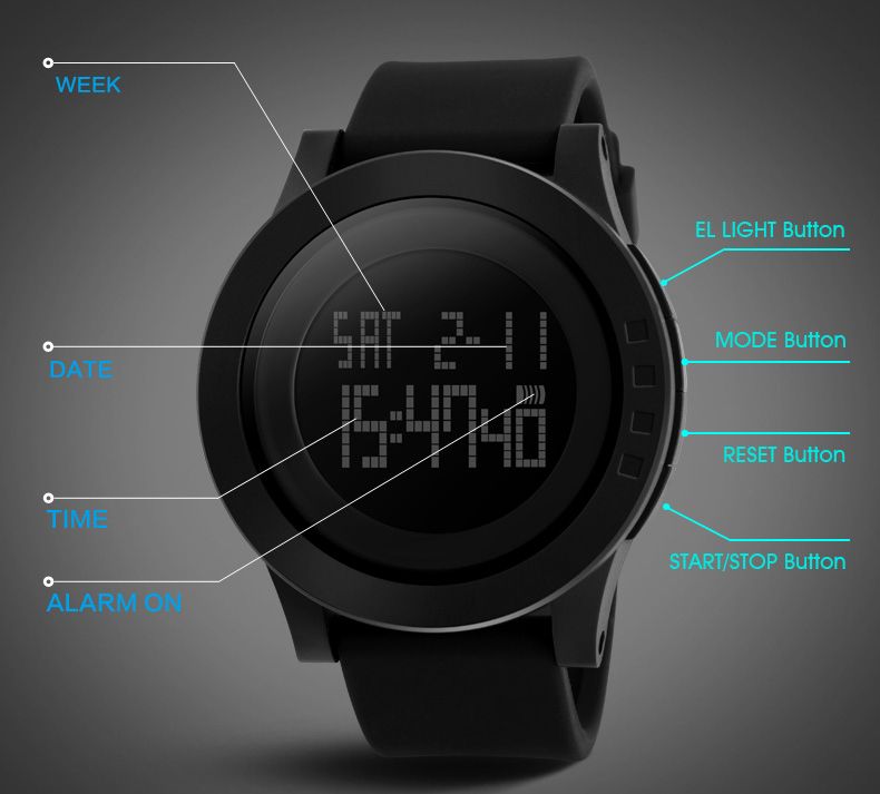 Men Good Quality Digital Wristwatch-1142-