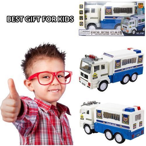 Police Truck Toy For Kids With Flashing Lights And Sound
