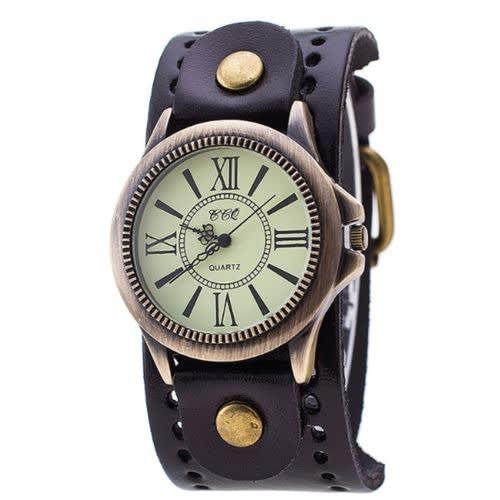 Leather Wrist Watches Strap Band Cuff Quartz