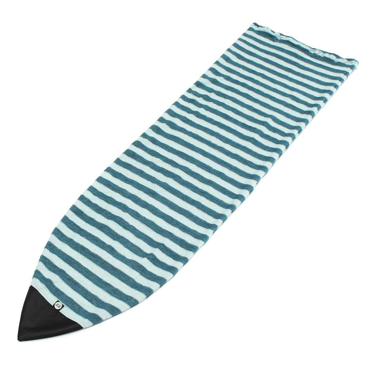 For 6'3” Surf Board Longboard Funboard Socks Cover Storage Bag Protective Case Light Blue White Stripe