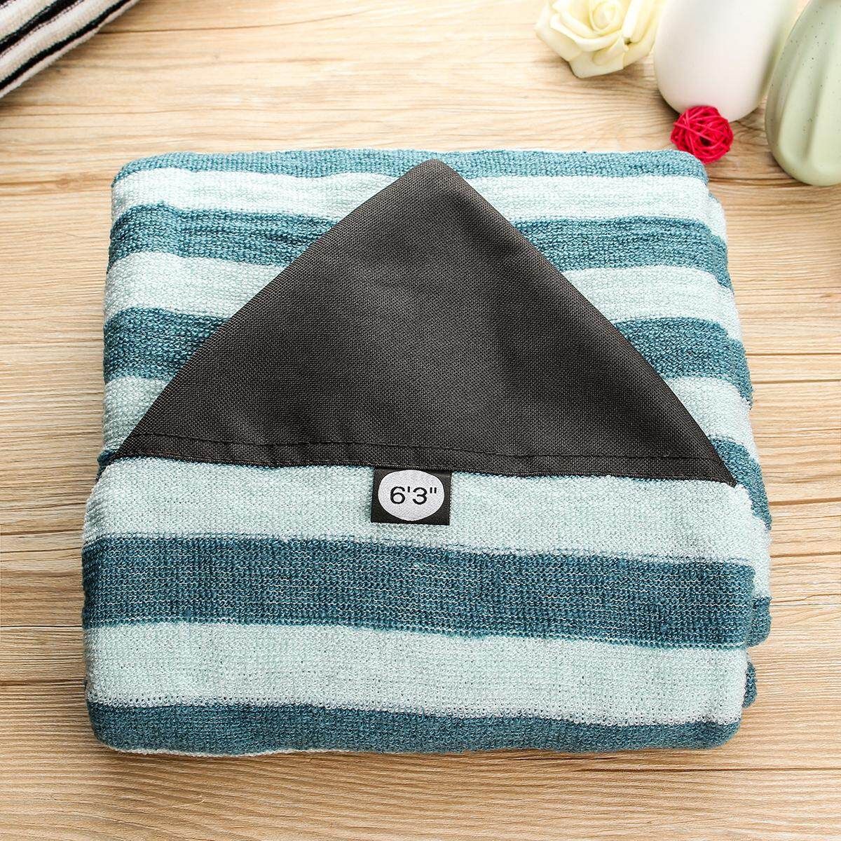 For 6'3” Surf Board Longboard Funboard Socks Cover Storage Bag Protective Case Light Blue White Stripe