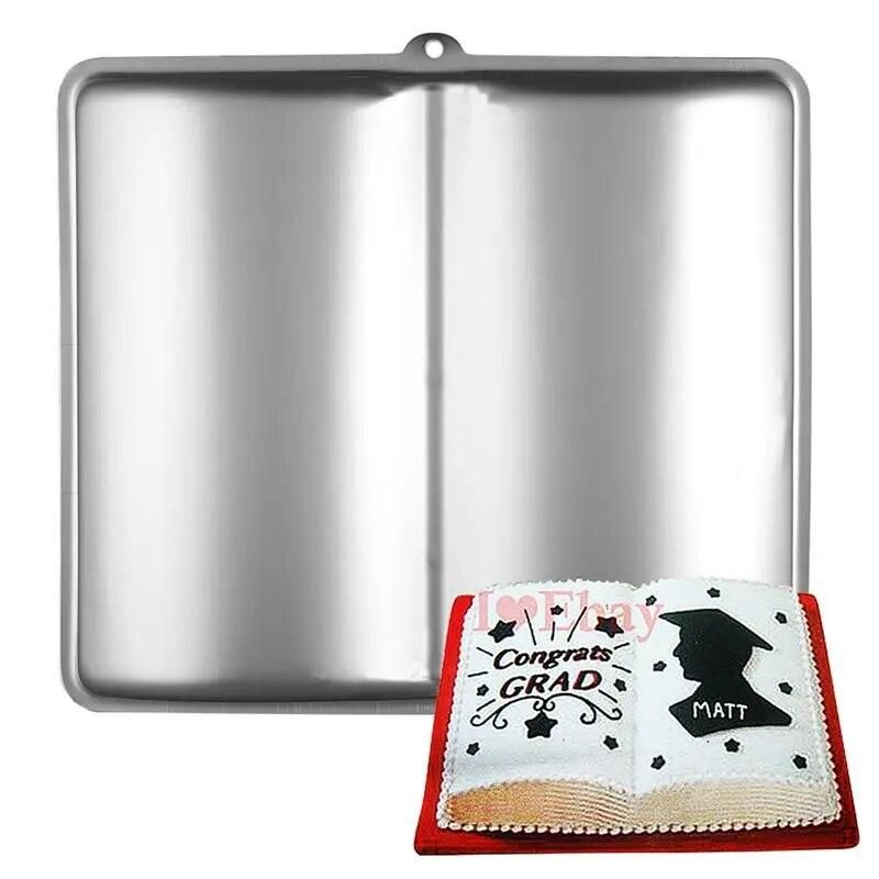 3D Open Book Cake Mold Cakes Mold Decorating Baking Tools Aluminum Alloy Book Shape Cakes Biscuit Baking Tray Mould