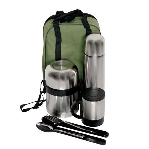 Kid's School Water Food Flask Spoon Lunch Bag Cup Set