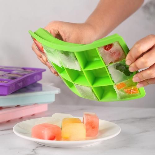 15 Grid Ice Tray Mold Box Silicone Ice Cube Square Tray Mold Diy Bar Pub Wine Ice Blocks Maker Model Kitchen tools