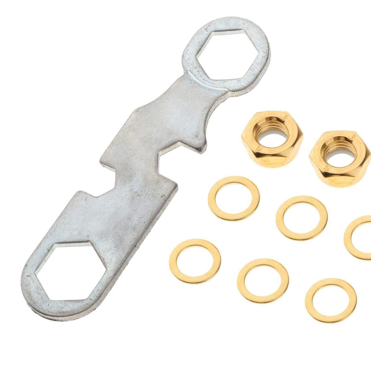 Skateboard Truck Rebuild Kit Washers M8 Nuts And Wrench Tool Golden