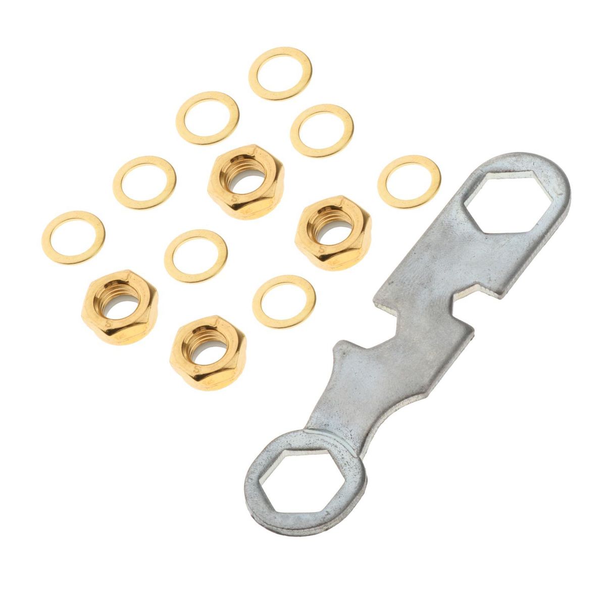 Skateboard Truck Rebuild Kit Washers M8 Nuts And Wrench Tool Golden