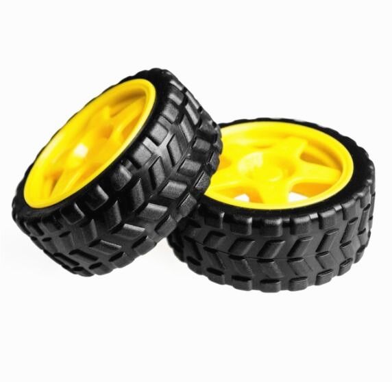 10 Pcs Rubber DC Drive Gear Motor Wheel Tyre Tire For Smart Robot Car Wheels Chassis Accessories Wheels For Arduino