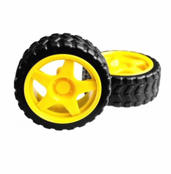 10 Pcs Rubber DC Drive Gear Motor Wheel Tyre Tire For Smart Robot Car Wheels Chassis Accessories Wheels For Arduino