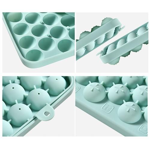 25 Grids Silicone Ice Grid Ball Ice Cube Mold with Cover Ice Storage Box Easy to Demould Bar Home Party Kitchen Tools