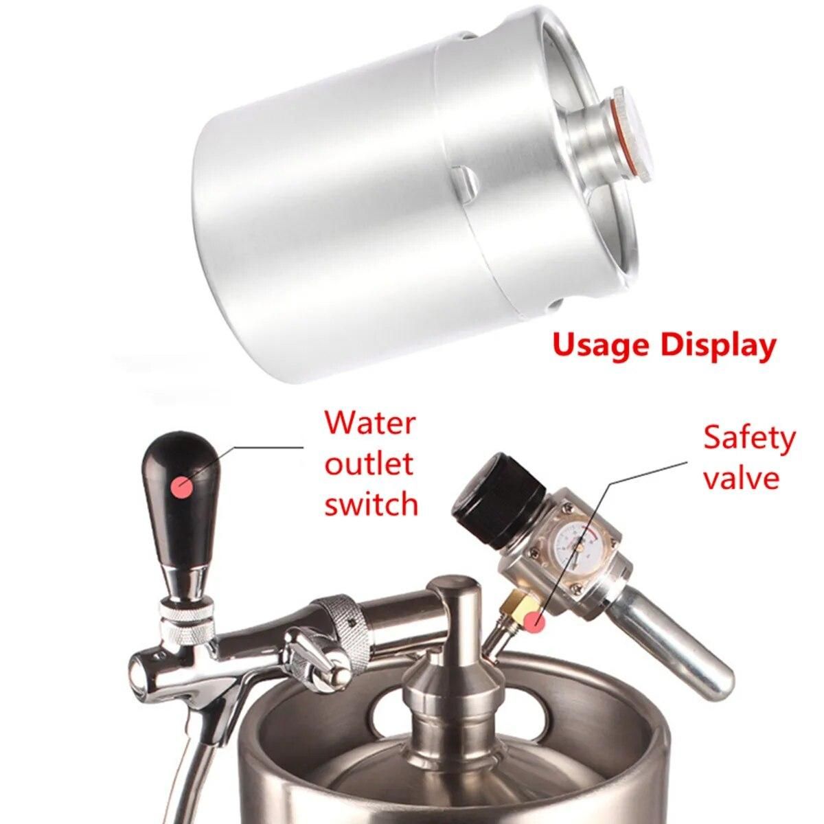 304 Stainless Steel 2L Mini Beer Keg Pressurized Growler Durable Portable Beer Bottle Home Brewing Beer Making Tool For Home Pub