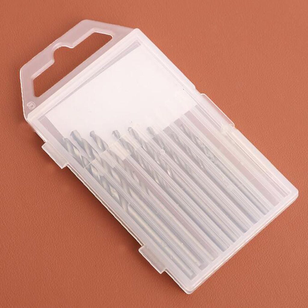 HSS Twist Drill Bit Set 10pcs Metric 0.8mm - 3mm Metal Wood Precision