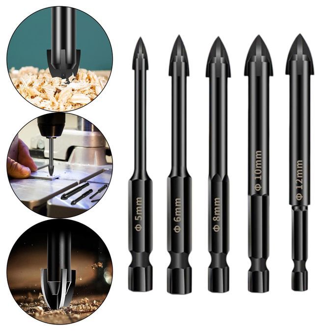 Ceramic Tile Brick Plastic Wood Hole Opener Tool 5Pcs B