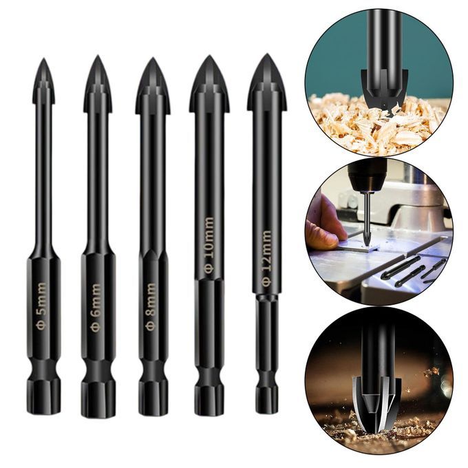 Ceramic Tile Brick Plastic Wood Hole Opener Tool 5Pcs B