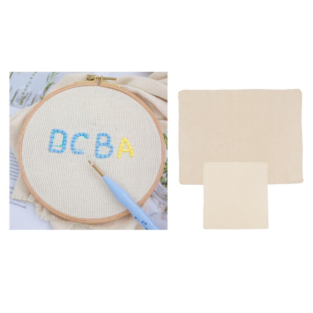 2pcs Blank Cotton Rug Monk's Aida Cloth Cross Stitch Cloth Sewing