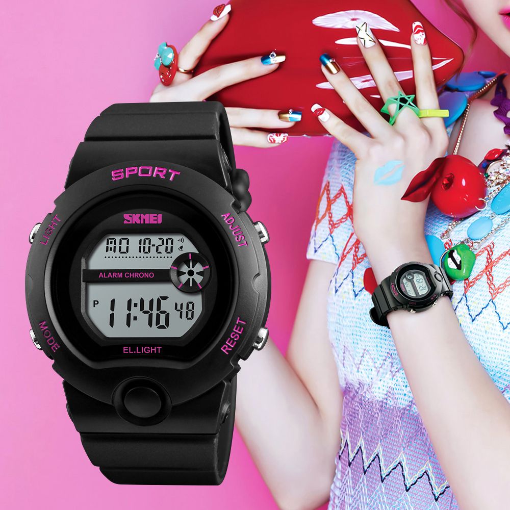 Womens Waterproof Watches Alarm Sport Chrono Digital Wristwatches
