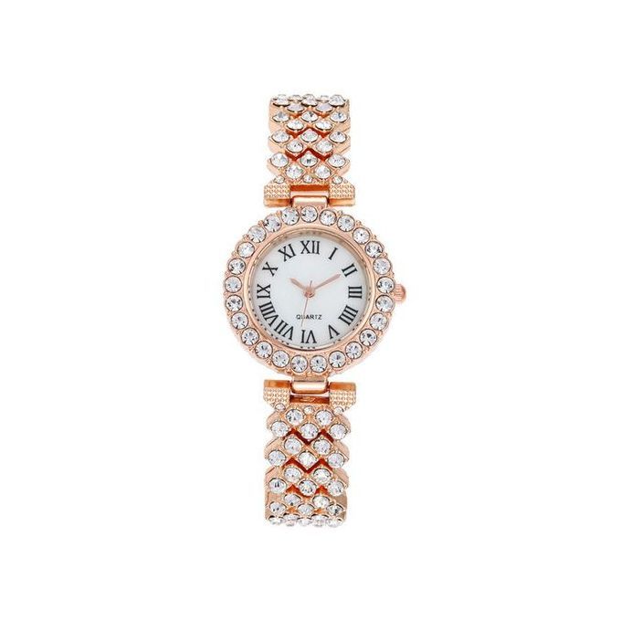 Elegant Fashion Women Rhinestone Wrist Watch With Bracelet