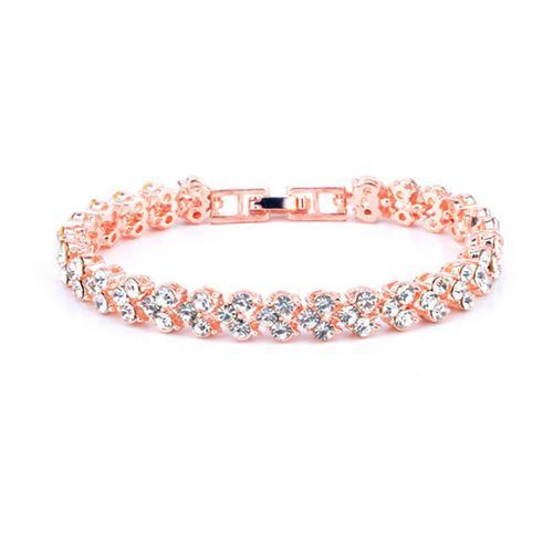 Elegant Fashion Women Rhinestone Wrist Watch With Bracelet