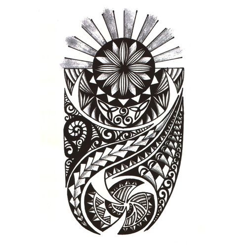 Polynesian C Temporary Body Art Tattoo Sticker