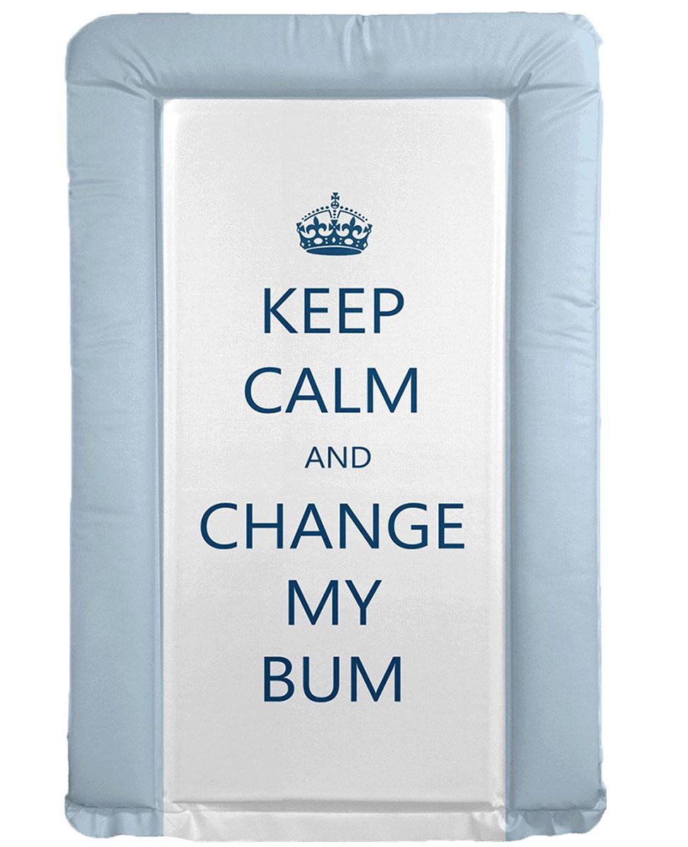 Baby Changing Mats- Keep Calm Light Blue/white