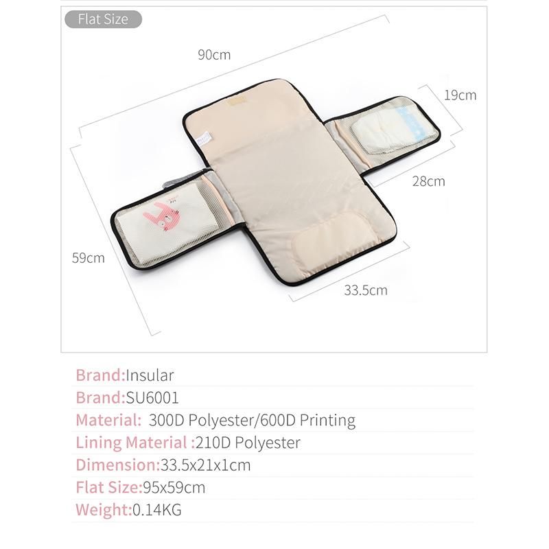 Insular Waterproof Changing Pad Diaper Travel Multifunction Portable Baby Diaper Cover Mat Clean Hand Folding Diaper Bags(Grey)