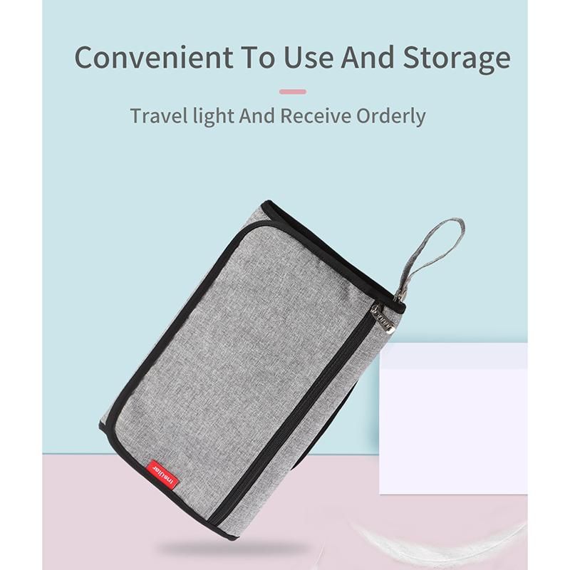 Insular Waterproof Changing Pad Diaper Travel Multifunction Portable Baby Diaper Cover Mat Clean Hand Folding Diaper Bags(Grey)