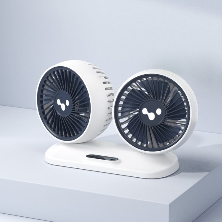 12v/24v Car USB Interface Powerful Double Head Electric Fan