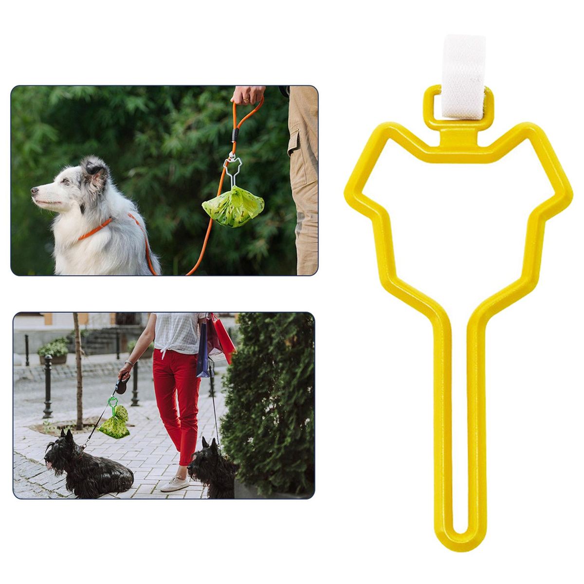 2 Pieces Hands Free Dog Poop Bag Holder Adjustable For Leash
