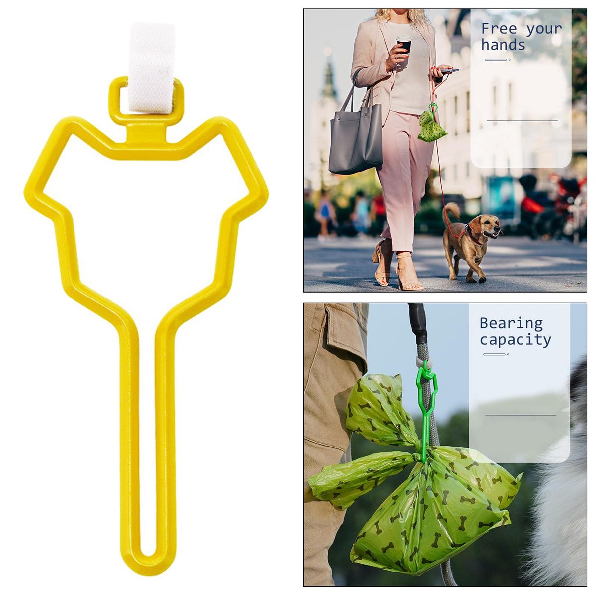 2 Pieces Hands Free Dog Poop Bag Holder Adjustable For Leash