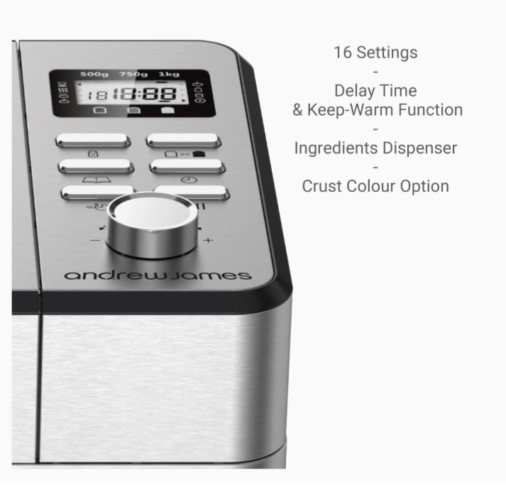 Digital Bread Maker With 16 Preset Functions - 710W