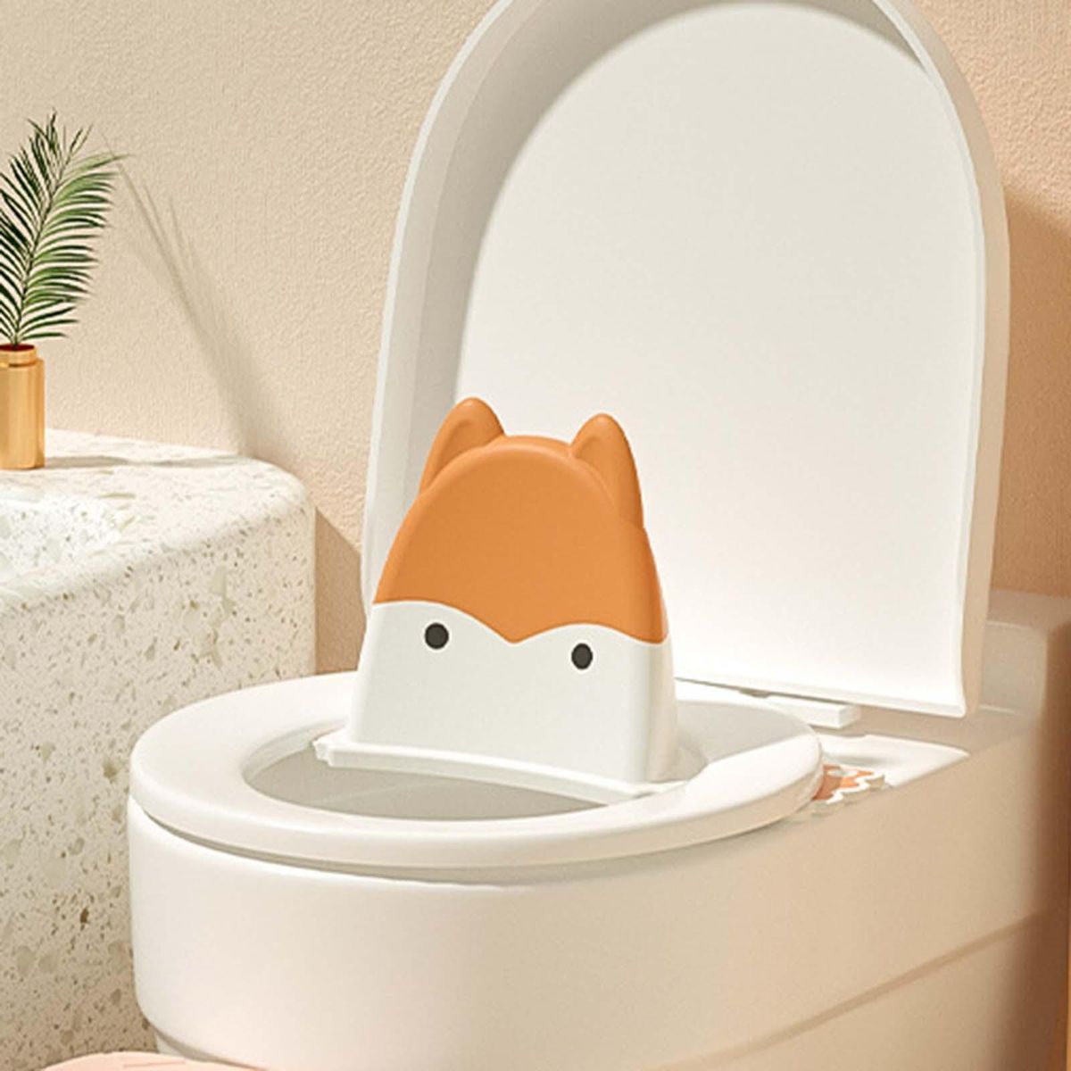 Cartoon Baby Toilet Training Seat Cushion Universal Adjustable Orange