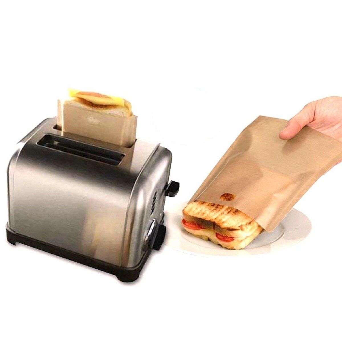Reusable Toaster Toastie Sandwich Toast Bags Pockets Toasty Toastabags