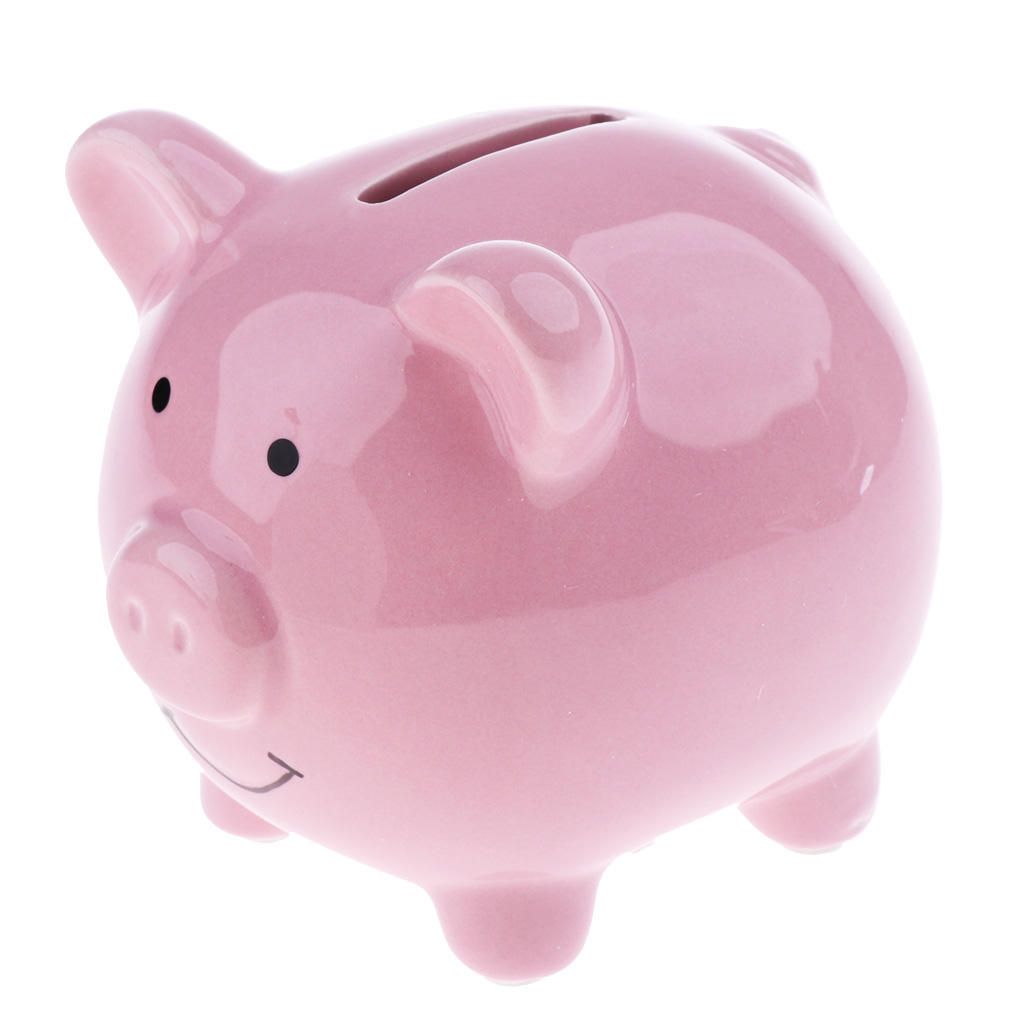 Kids Piggy Bank Money Box Saving Coins Cash Fun Gift Small-Pink