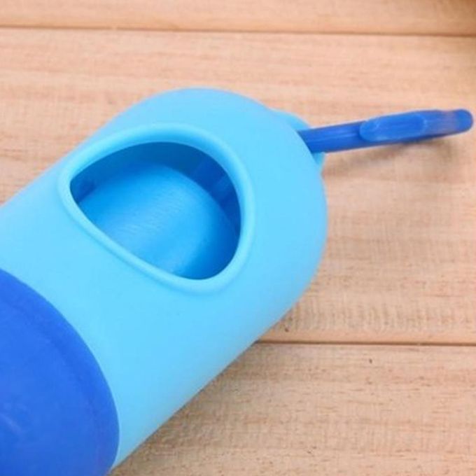 Refiilable Pet Poop Bag Carrier Dispenser With 1 Rolls Blue Dark Blue