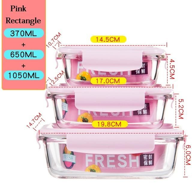 Portable Food Container Glass Lunch Box