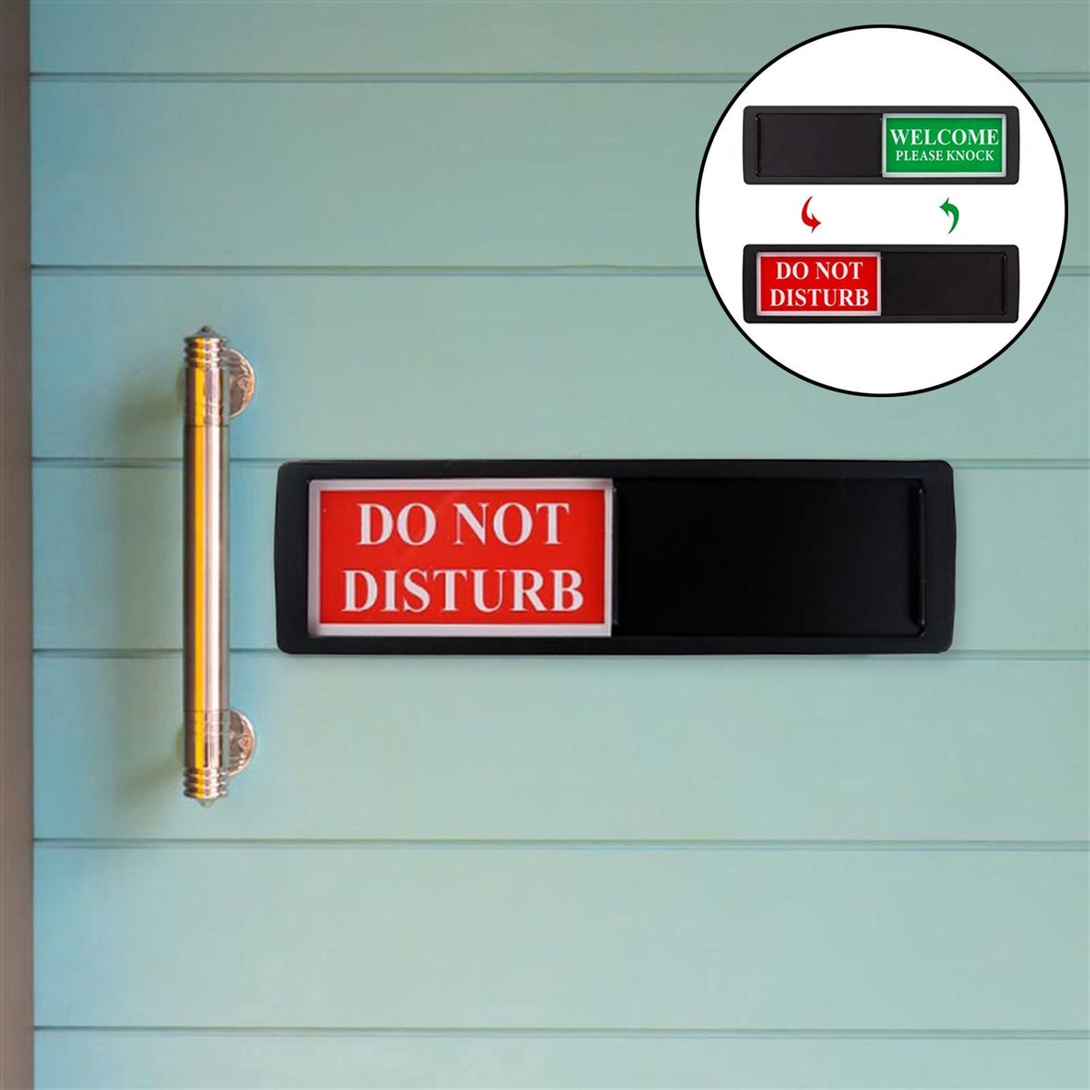 Adhesive Privacy Do Not Disturb Sign For Office Domestic Hotel Black