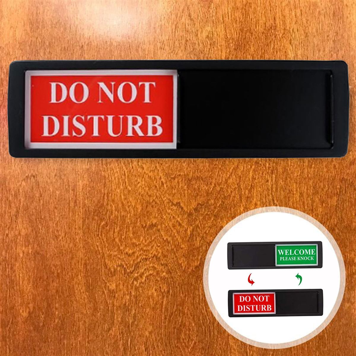 Adhesive Privacy Do Not Disturb Sign For Office Domestic Hotel Black