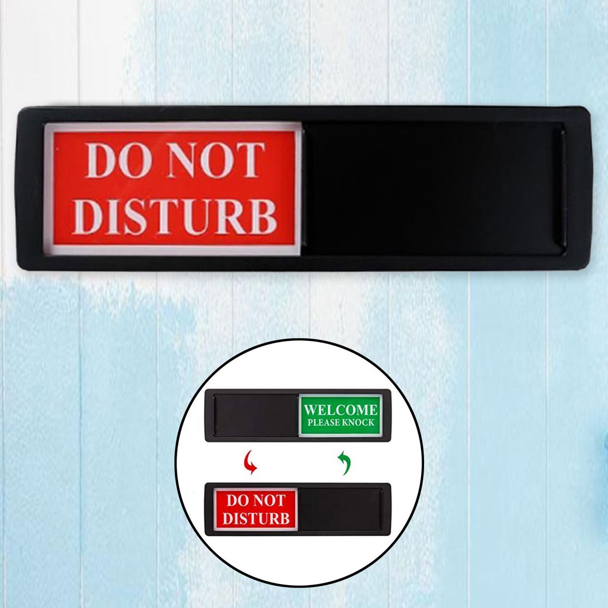 Adhesive Privacy Do Not Disturb Sign For Office Domestic Hotel Black
