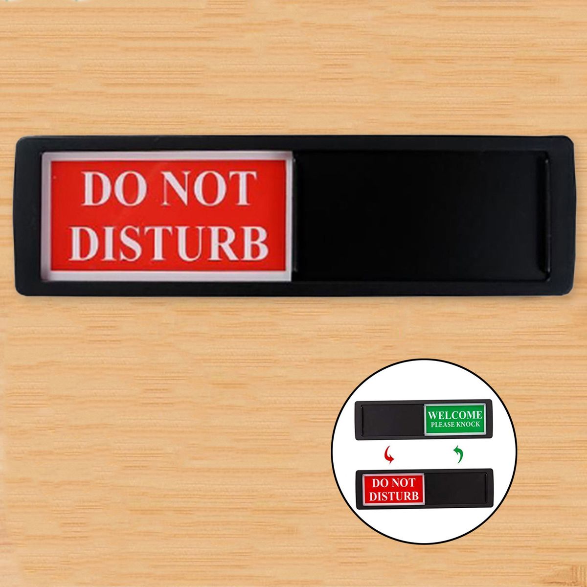 Adhesive Privacy Do Not Disturb Sign For Office Domestic Hotel Black
