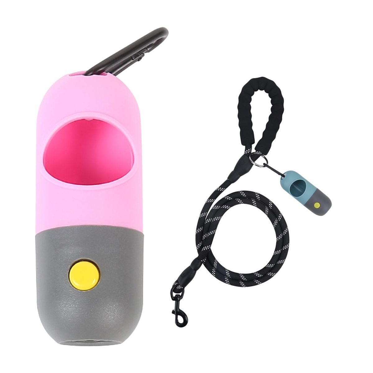 1pc Dog Poop Bags Dispenser With LED Flashlight Leak-proof For Pink