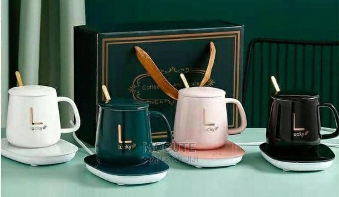 Electric Cup With Warmer Heater Pad And Spoon