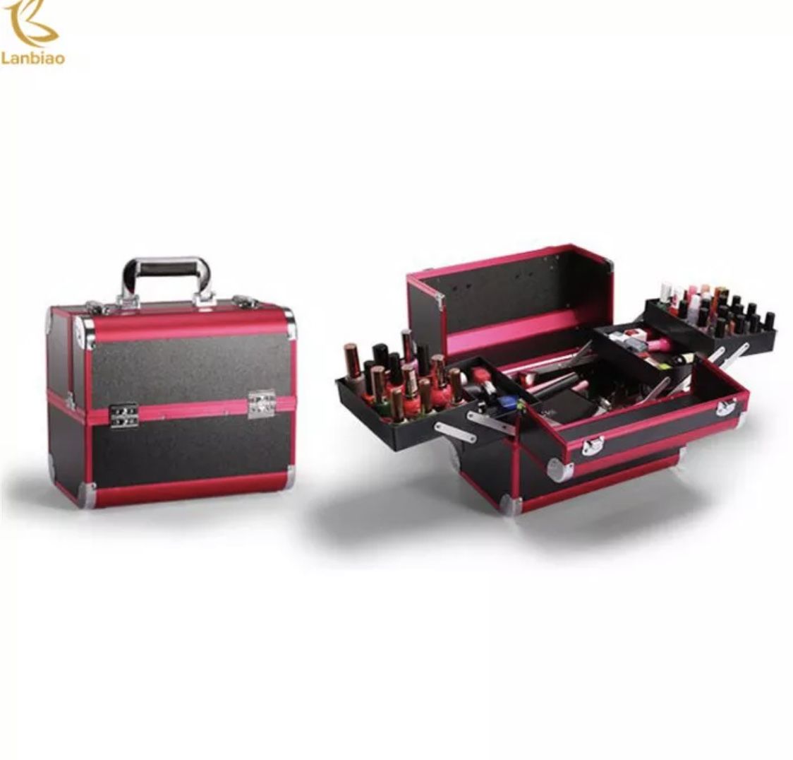 Black Professional High Quality Makeup Box With Secured Lock