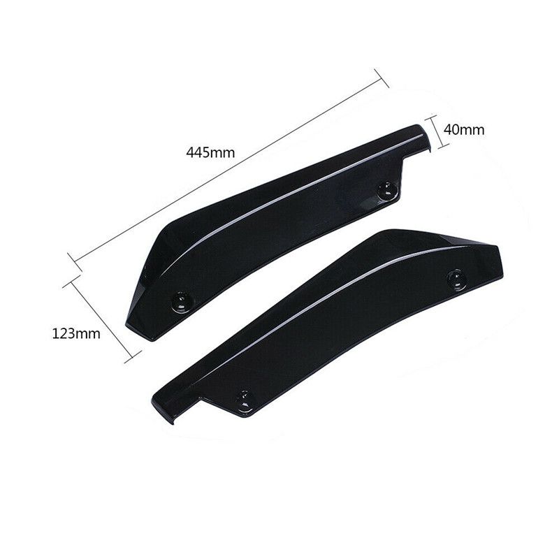 2pcs Universal Car Rear Bumper Lip Spoiler Canards Wrap Abs