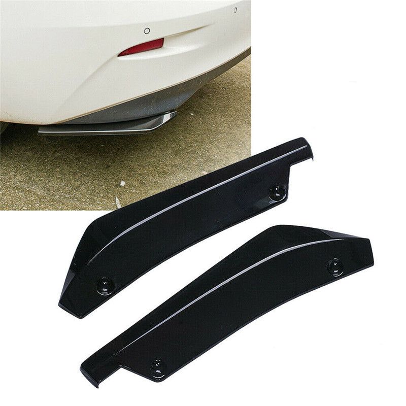 2pcs Universal Car Rear Bumper Lip Spoiler Canards Wrap Abs